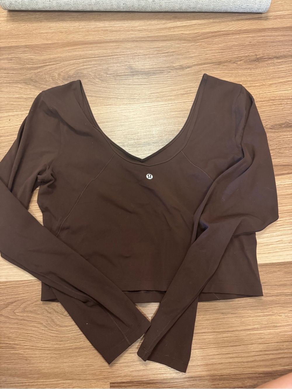 lululemon athletica align Long Sleeve V-Neck Crop Top - Brown